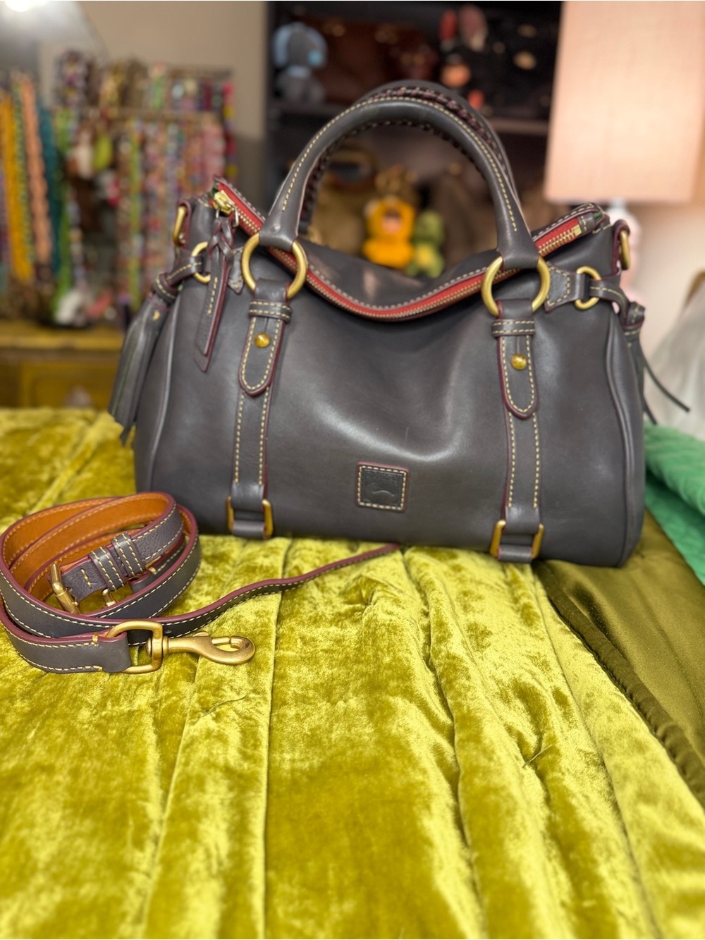 Dooney and Bourke Florentine Satchel Slate Grey